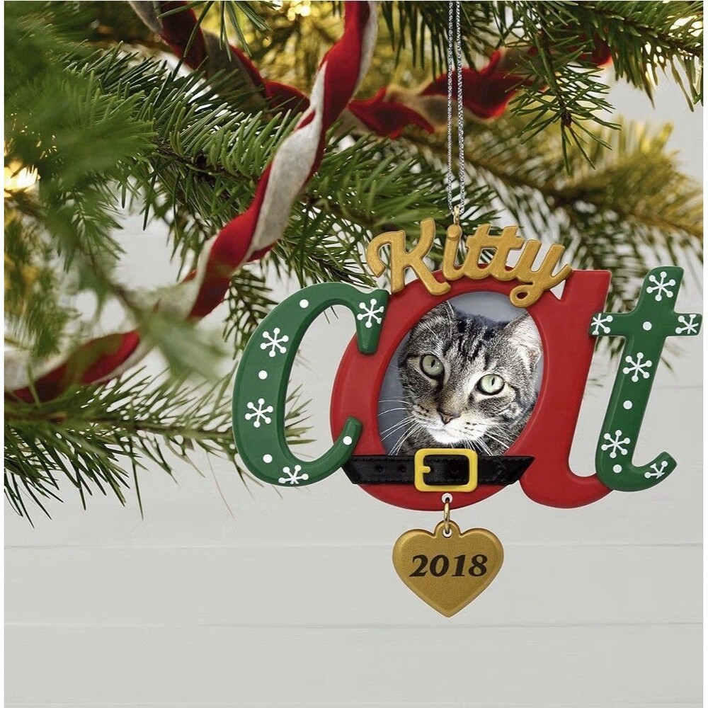 Hallmark Keepsake Photo Holder Ornament Kitty Cat Hanging Kitten 2018